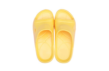 Beautiful yellow sandal isolated on a white background with Include clipping path