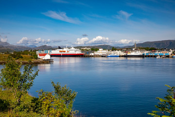 View of Bronnoysund port of Northern Norway