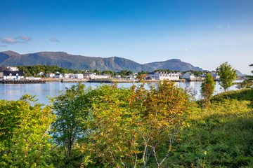 Fototapeta na wymiar View of Bronnoysund port of Northern Norway