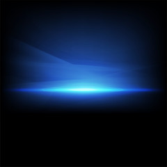 Abstract spark and flow light blue isolate on black background, vector illustration