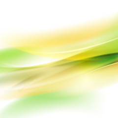 Abstract smooth green flow background for nature  tech or science concept presentation, Vector illustration