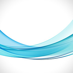 abstract elegant light blue curve isolate on white background, vector illustration