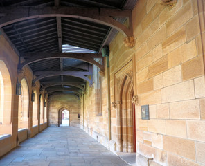 Fototapeta na wymiar University of Sydney Cloister Near Quadrangle