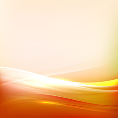 Abstract bright orange and flow background on below part, Vector illustration