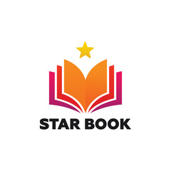 Star Book Logo Template Design Vector, Emblem, Design Concept, Creative Symbol, Icon