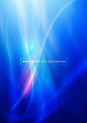 Abstract curving and smooth flow blue background, Vector illustration