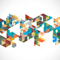 Abstract retro and creative with geometric template and space for corporate business, vector illustration