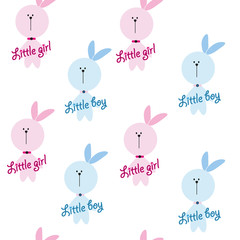 Cute Rabbit seamless pattern background.  young and happy, t-shirt graphics, posters, party concept, textile, wallpaper, symbol.