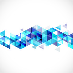 Abstract blue geometric strip modern template for business or technology presentation, vector illustration