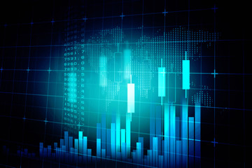 2d rendering Stock market online business concept. business Graph 