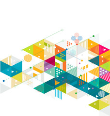 Abstract colorful and creative mix geometric background, vector illustration