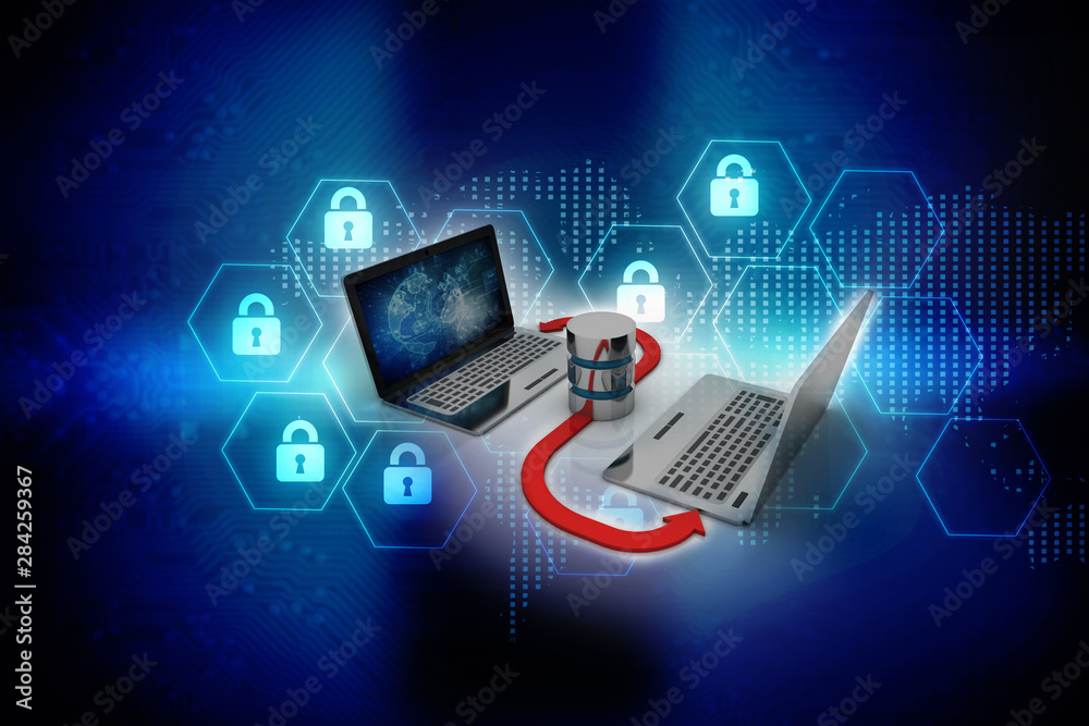 Poster 3d rendering technology computer network