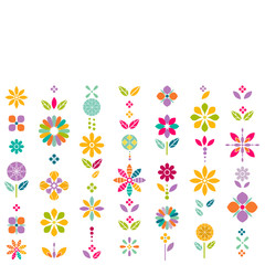 Colorful flower symbol contemporary graphic pattern, vector illustration