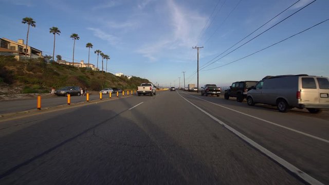 Malibu California Coastline Sunset Driving Hyperlapse 02 Zuma Beach