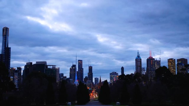 Melbourne paranoma skyline timelapse at night time 
melbourne city night time timelapse