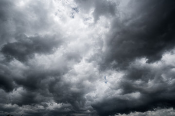 dark storm clouds with background,Dark clouds before a thunder-storm.