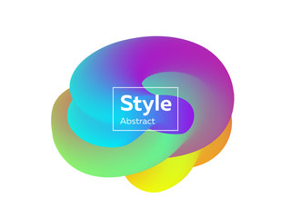 Creative badge for app. Dynamical colored forms and lines. Gradient abstract banners with flowing liquid shapes. Template for logo, flyer, presentation