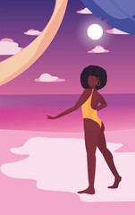 woman summer time vacations design