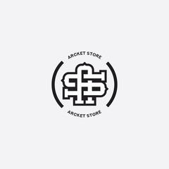 Obraz premium Logo Letter AS Monogram, Concept Letter A + S, Retro design for brand.