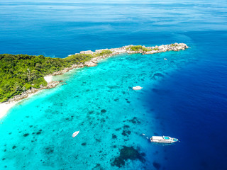 Similan island aerial views from above in Thailand