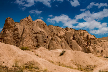 Fototapeta na wymiar Rock formations in Zelve Valley, Cappadocia, Turkey