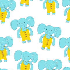 seamless pattern Cute elephant. fashion illustration for children