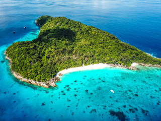 Similan island aerial views from above in Thailand