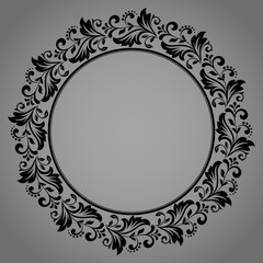 Decorative frame Elegant vector element for design in Eastern style, place for text. Floral black border. Lace illustration for invitations and greeting cards