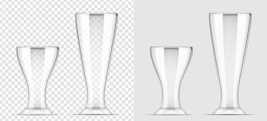 Glass transparent vase. Vector realistic image