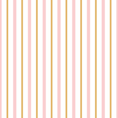Obraz premium Pink seamless pattern vertical striped geometric ornament golden, pink lines Background wallpaper for baby girl