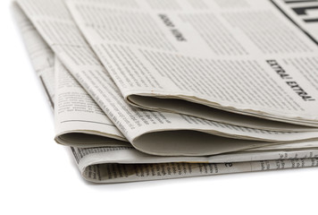Business Newspaper isolated on white background, Daily Newspaper mock-up concept