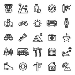 [ Camping Icon Set ] This is a set of camping icons.Editable stroke. 48×48 Pixel Perfect. 