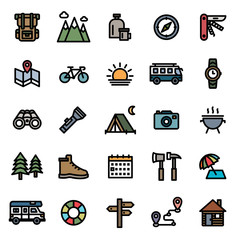 [ Camping Icon Set ] This is a set of camping icons.