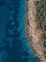 Greece coastline with blue water