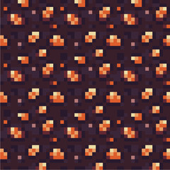 Food tiles, chocolate with nuts pixel art style abstract seamless pattern texture background. Game design. Isolated vector 8-bit illustration.