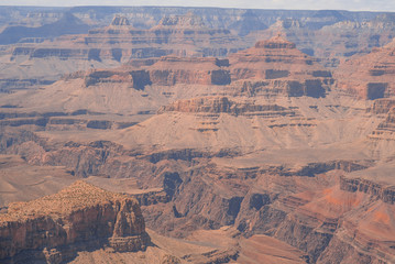 Closeup view of Grand Canyon bottom rocks