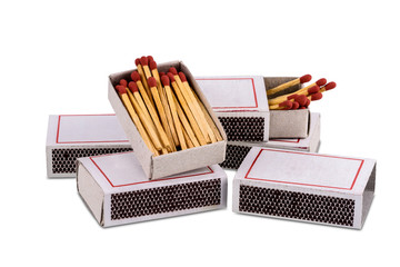 Box of matches isolated on white background