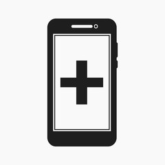 Online healthcare icon. Flat style vector EPS.