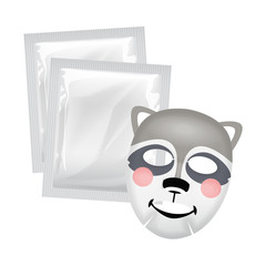 Vector facial mask, skin care concept, mask with a raccoon face, skin treatment