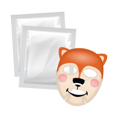 Vector facial mask, skin care concept, mask with a squirrel face, skin treatment
