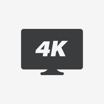 4K TV Flat Vector Icon