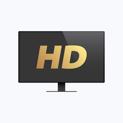 High Definition HD TV Color Vector Icon