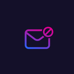 Blocked mail, message vector icon