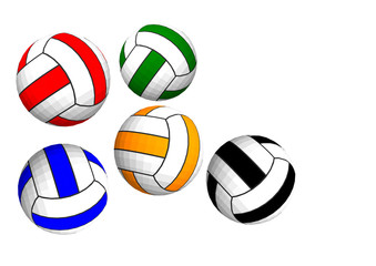 set of soccer balls