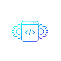 Code optimization line icon on white