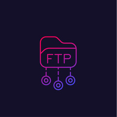 ftp protocol vector linear icon