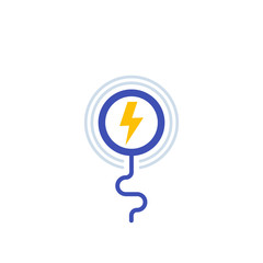 wireless charging station icon on white