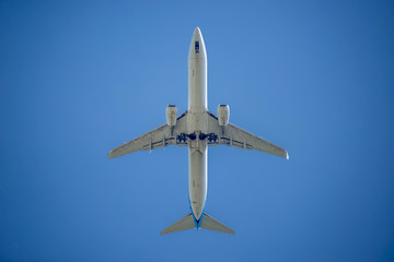 Airplane from underneath going in for landing