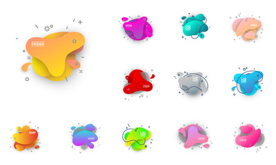 Abstract mega sale flat badges geometric shapes set. Final sale banner isolated on white background. Yellow, red, green and black colors special offer banner set. Shop now web app, poster illustration