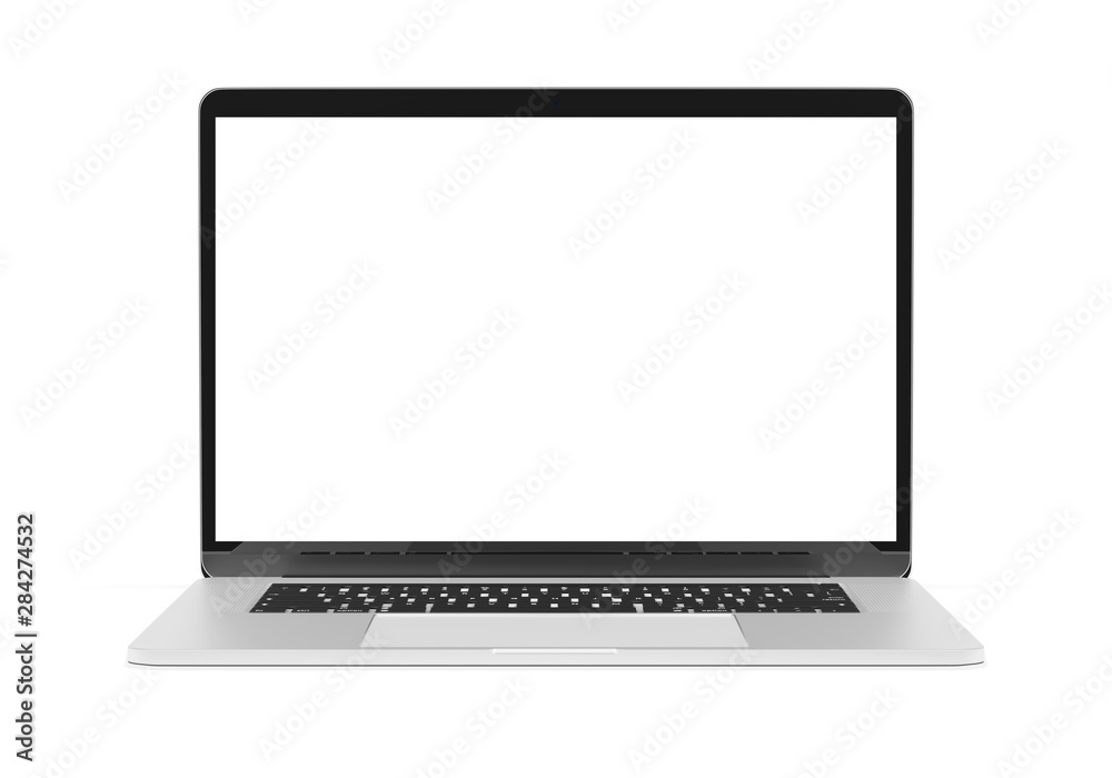 Poster isolated modern laptop mockup 3d rendering